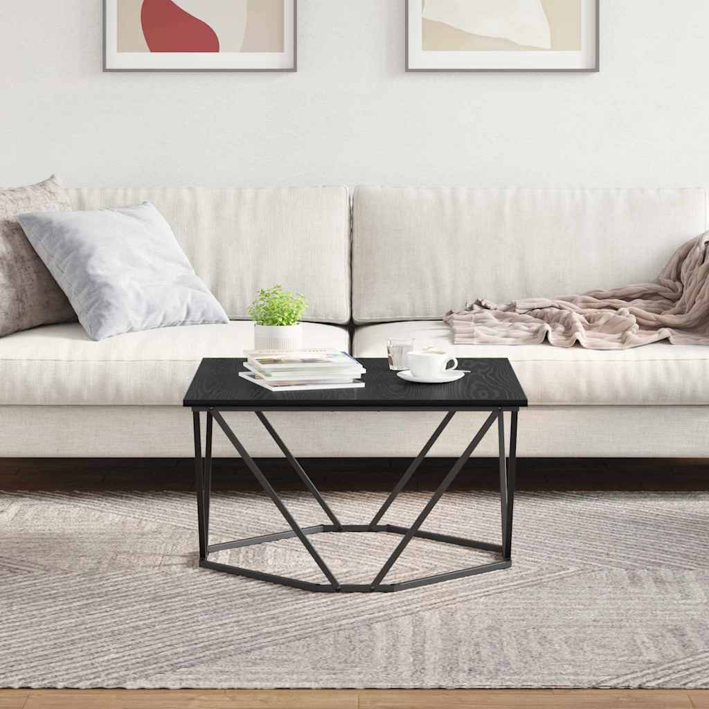 vidaXL Stolik kawowy Czarny Dąb 80 x 80 x 45 cm