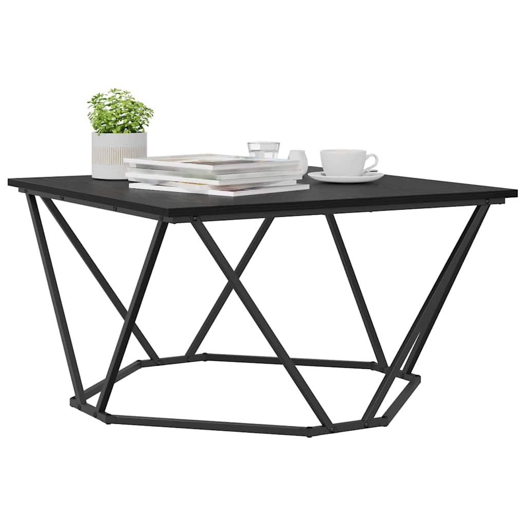 vidaXL Stolik kawowy Czarny Dąb 80 x 80 x 45 cm