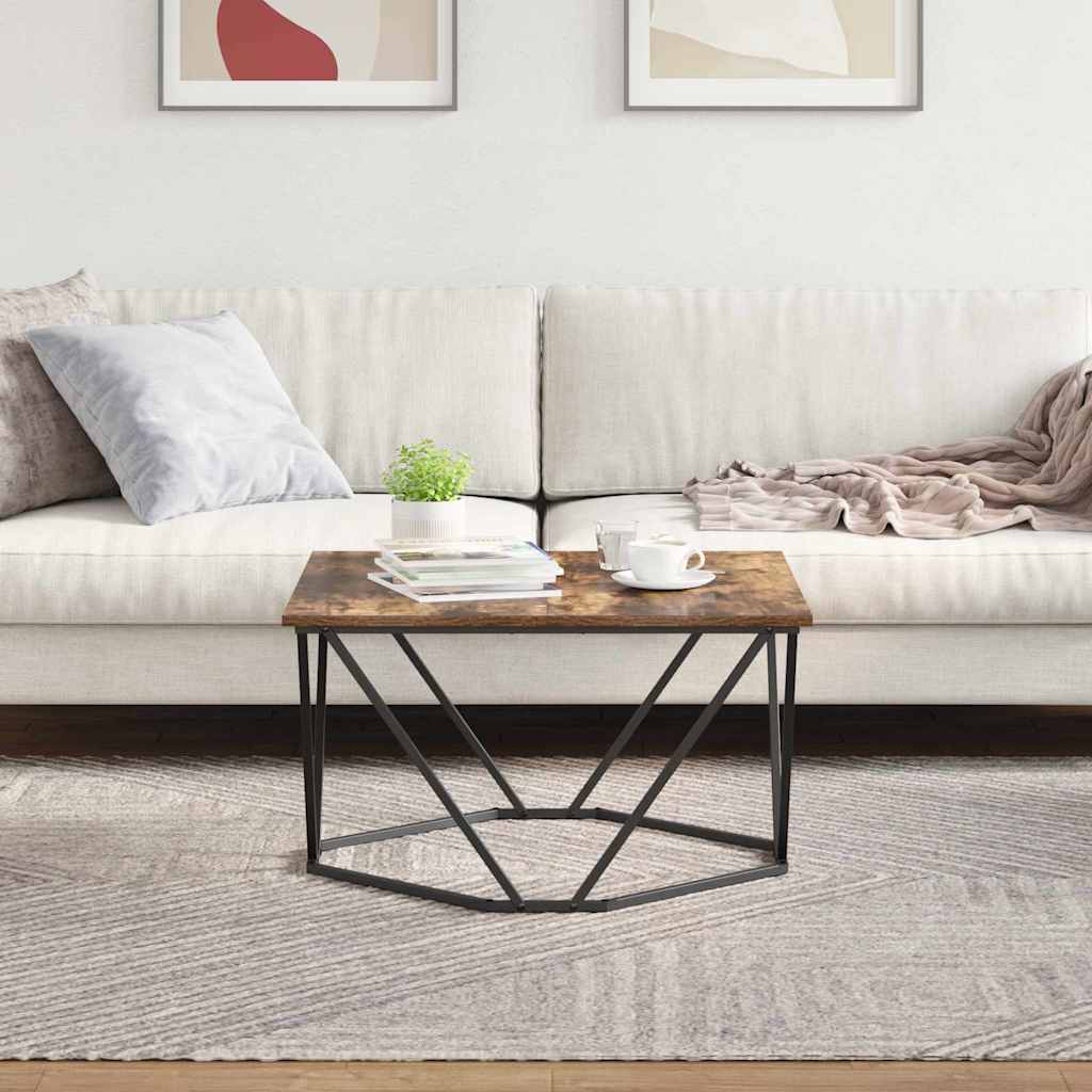 vidaXL Stolik kawowy Dąb wędzony 80 x 80 x 45 cm