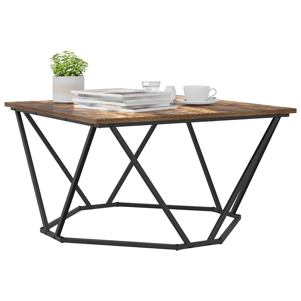 vidaXL Stolik kawowy Dąb wędzony 80 x 80 x 45 cm