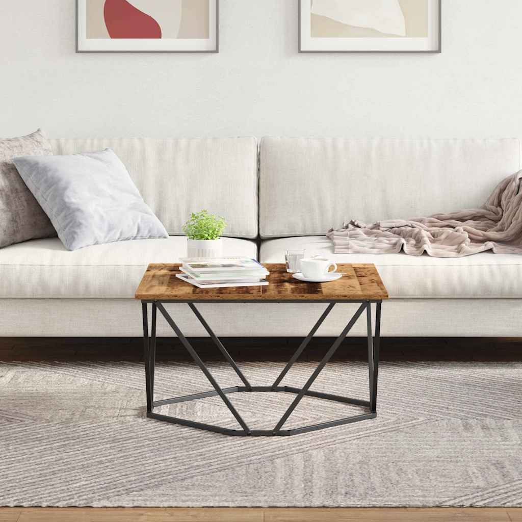 vidaXL Stolik kawowy Stare drewno 80 x 80 x 45 cm
