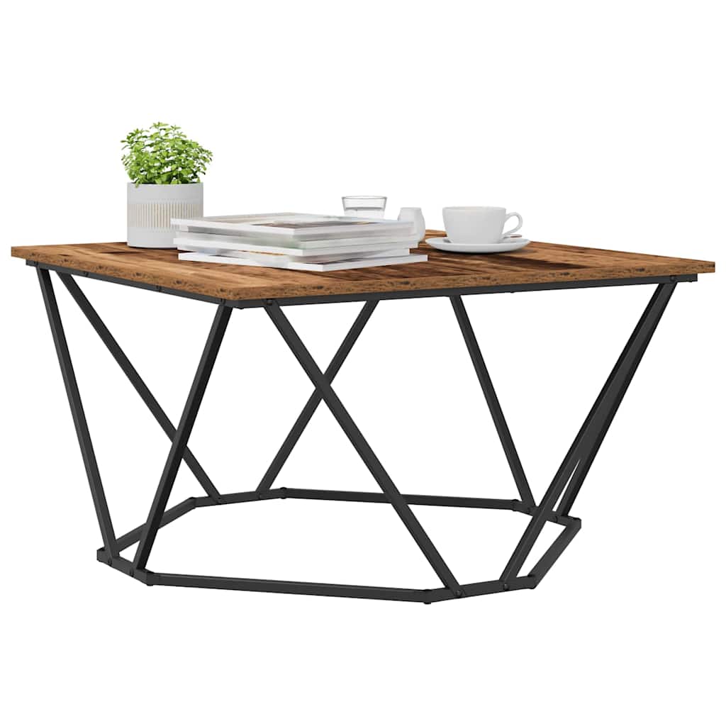 vidaXL Stolik kawowy Stare drewno 80 x 80 x 45 cm