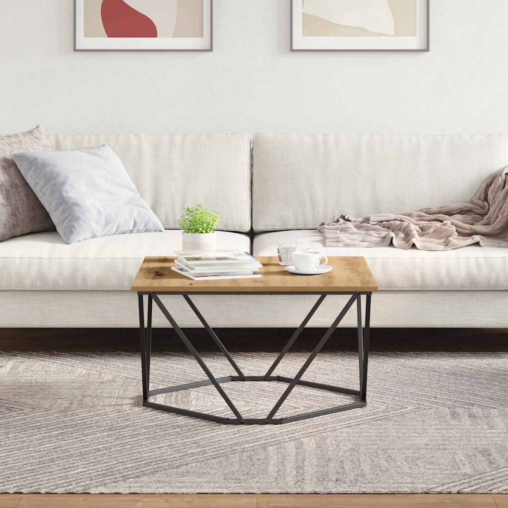 vidaXL Stolik kawowy Dąb rzemieślniczy 80 x 80 x 45 cm