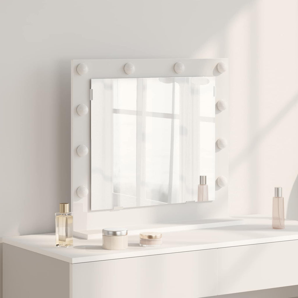 vidaXL Lustro toaletowe Prostokątny Z lustrem Biały 60 x 55 x 18 cm