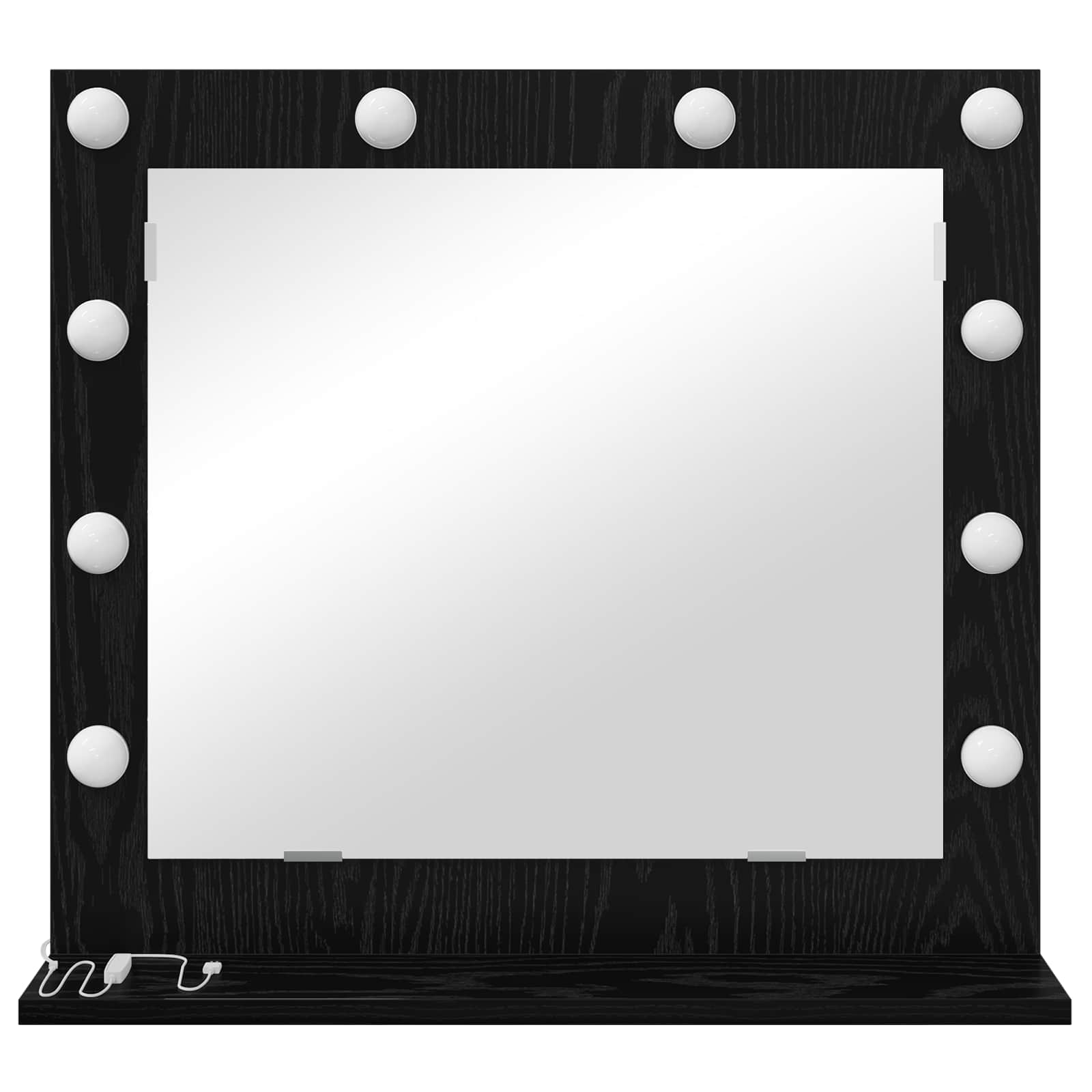 vidaXL Lustro toaletowe Prostokątny Czarny Dąb 60 x 55 x 18 cm