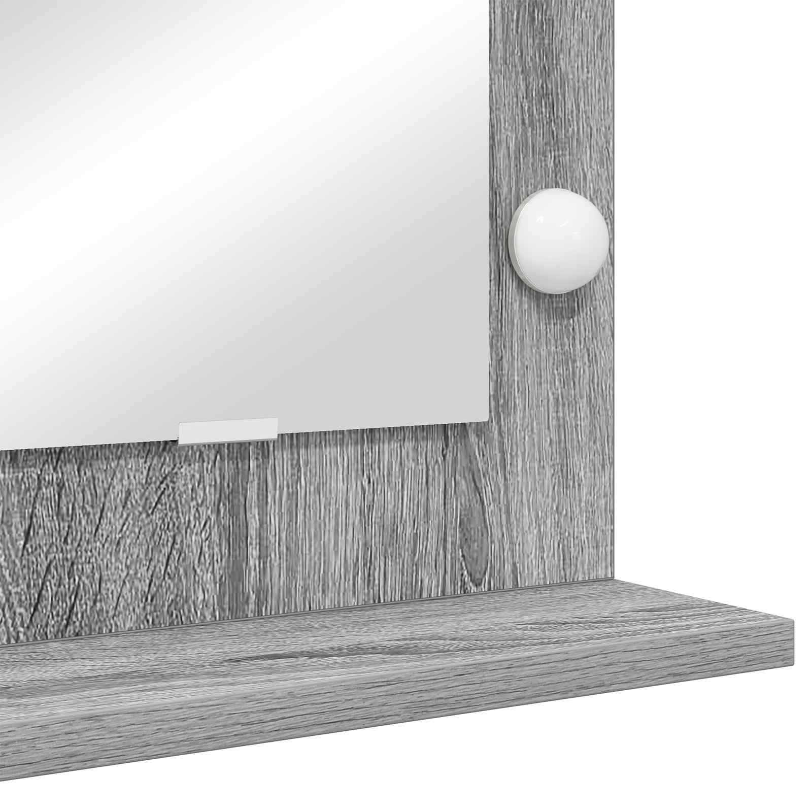 vidaXL Lustro toaletowe Prostokątny Szary Sonoma 60 x 55 x 18 cm