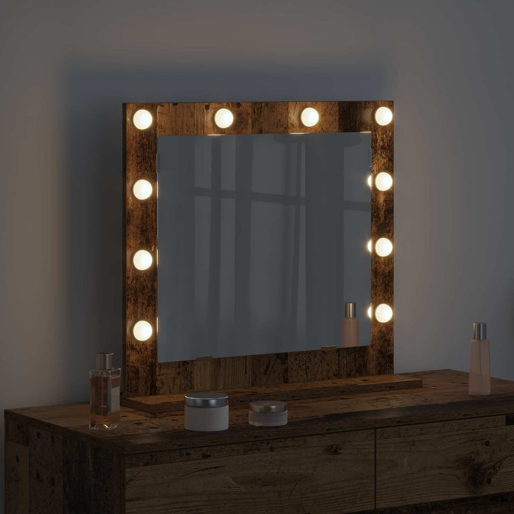 vidaXL Lustro toaletowe Prostokątny Stare drewno 60 x 55 x 18 cm