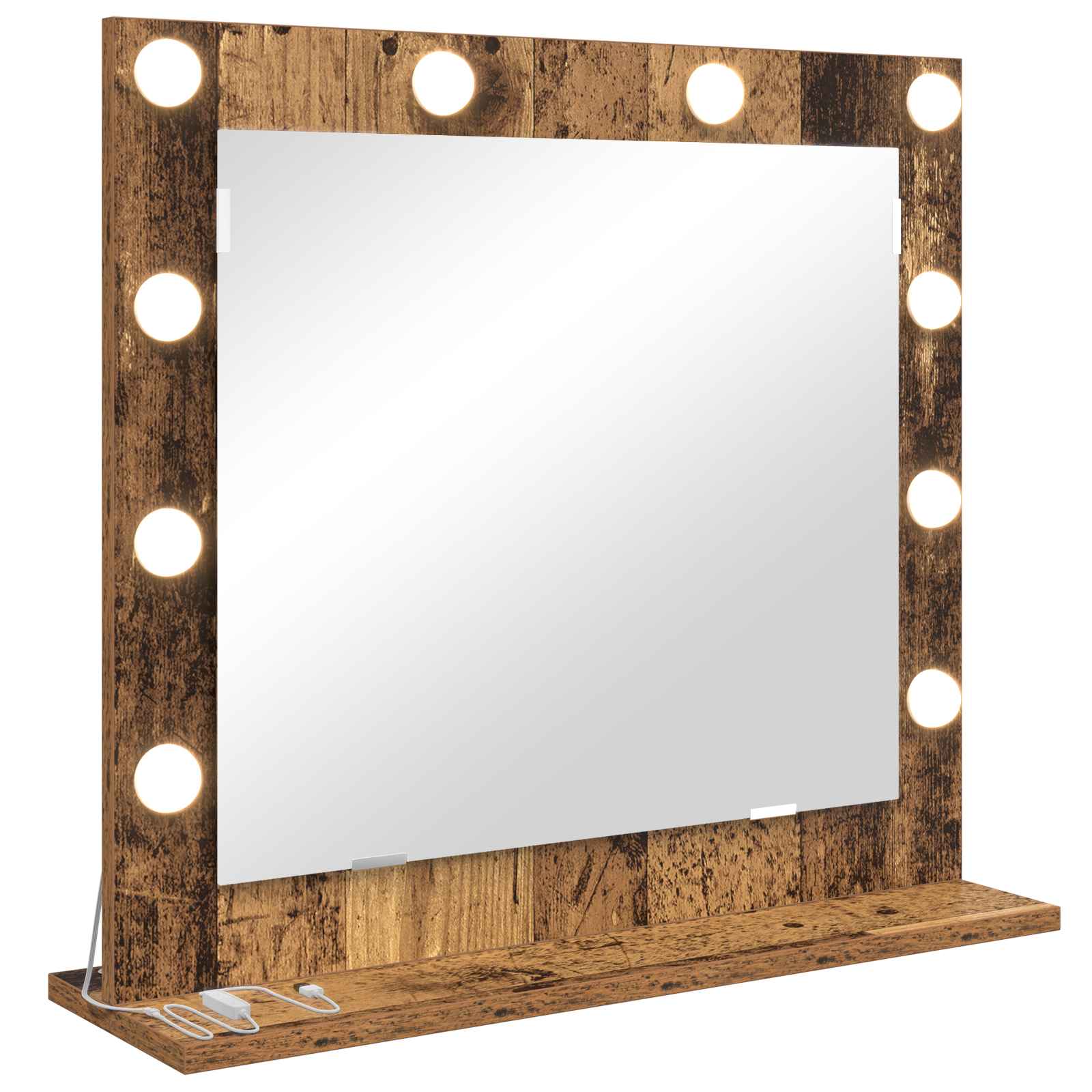 vidaXL Lustro toaletowe Prostokątny Stare drewno 60 x 55 x 18 cm