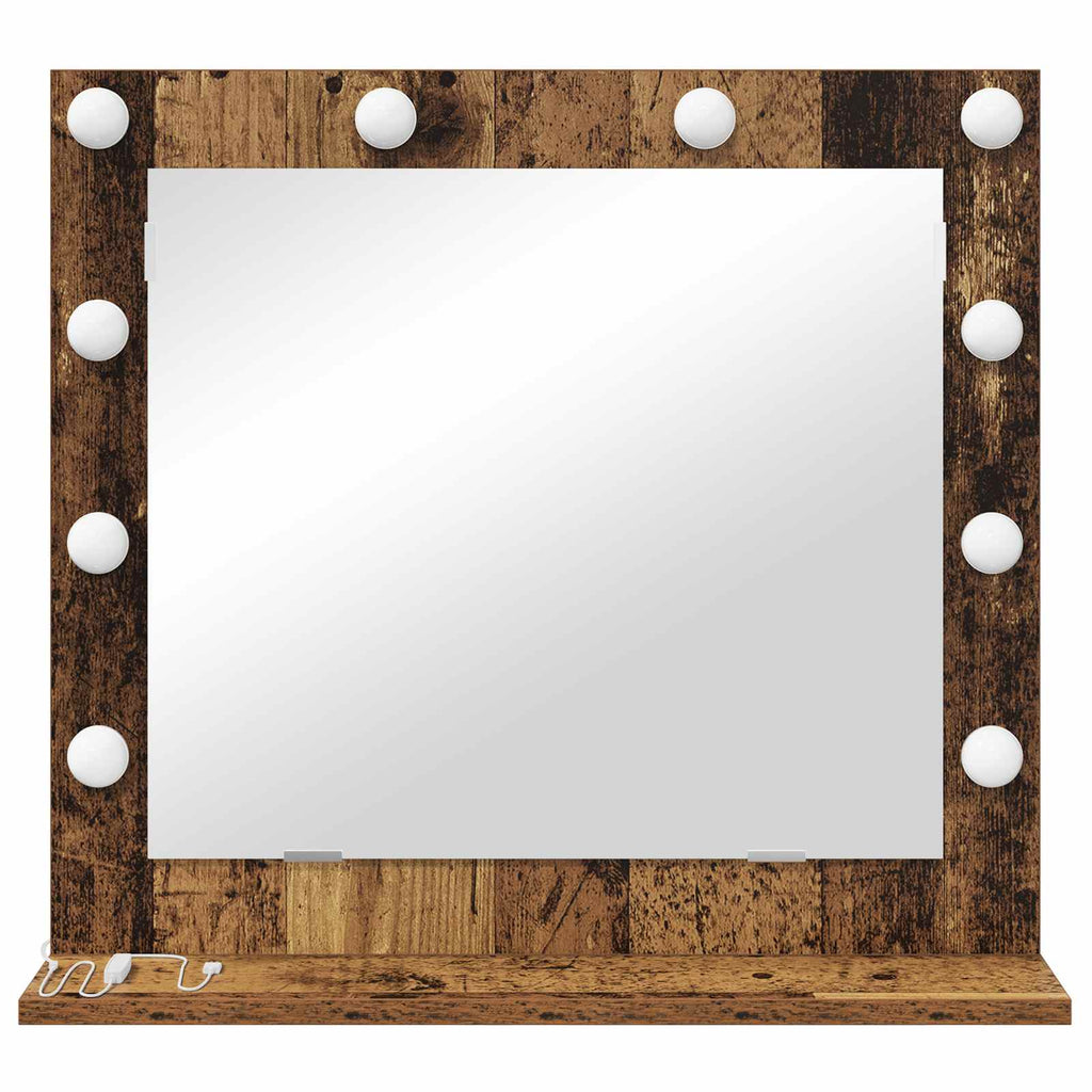 vidaXL Lustro toaletowe Prostokątny Stare drewno 60 x 55 x 18 cm