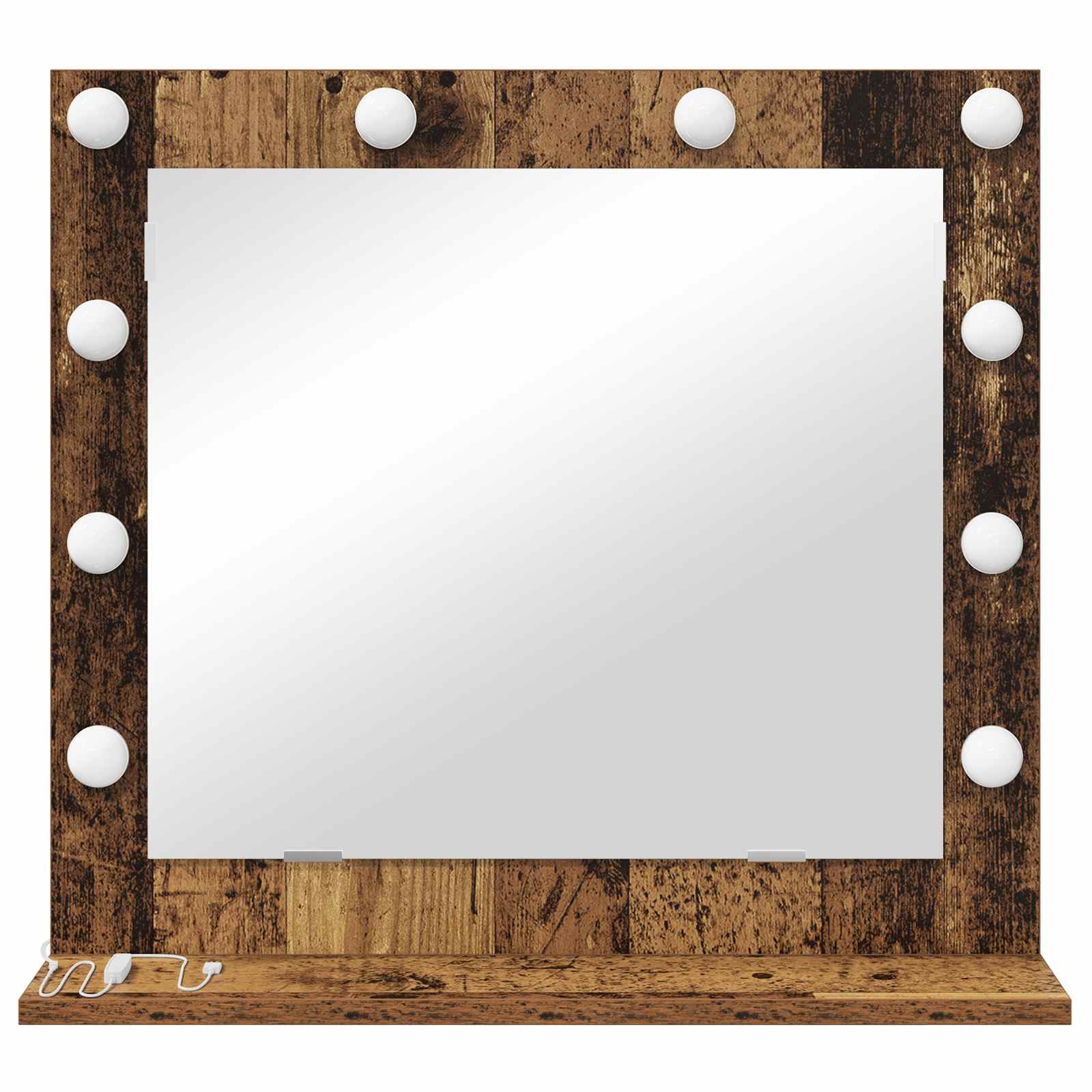 vidaXL Lustro toaletowe Prostokątny Stare drewno 60 x 55 x 18 cm