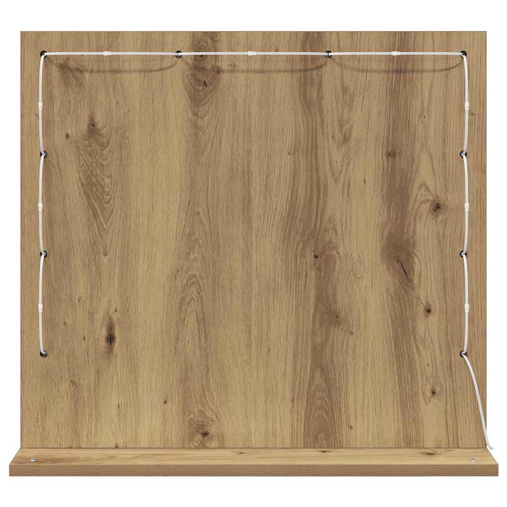 vidaXL Lustro toaletowe Prostokątny Dąb rzemieślniczy 60 x 55 x 18 cm