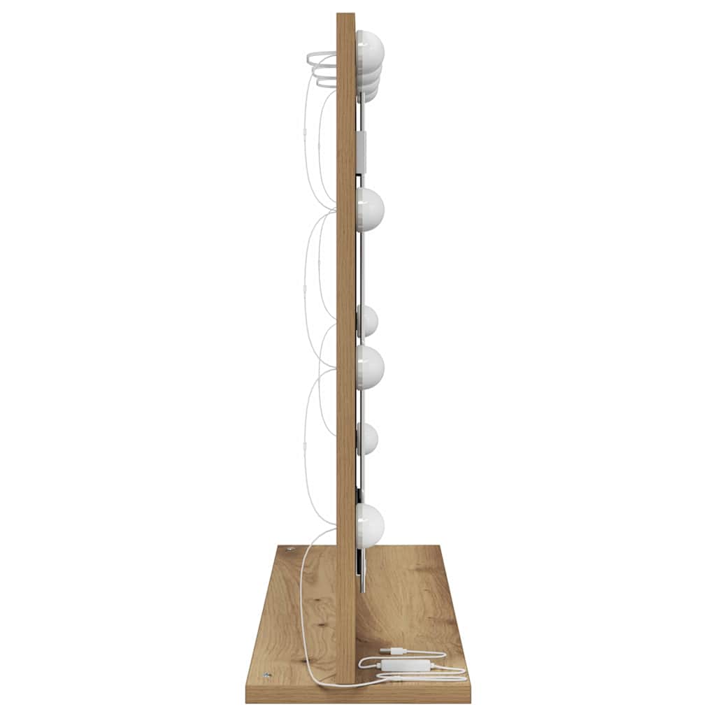 vidaXL Lustro toaletowe Prostokątny Dąb rzemieślniczy 60 x 55 x 18 cm