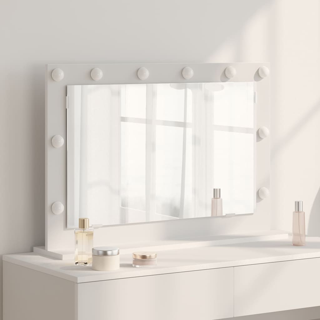 vidaXL Lustro toaletowe Prostokątny Z lustrem Biały 80 x 15 x 18 cm