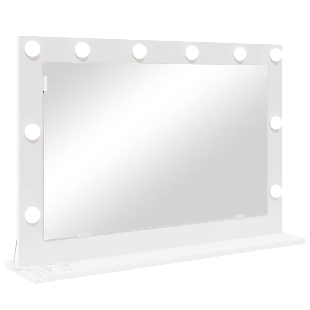 vidaXL Lustro toaletowe Prostokątny Z lustrem Biały 80 x 15 x 18 cm