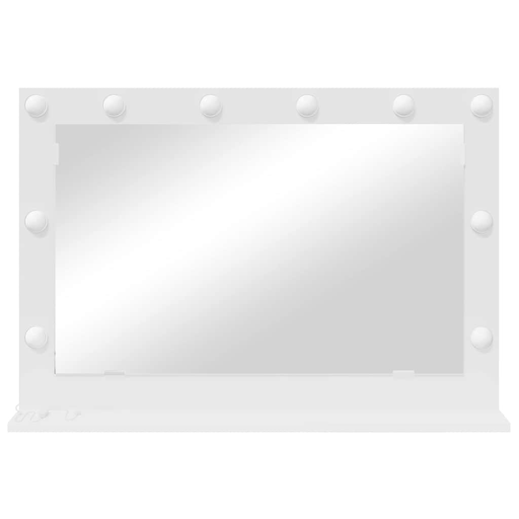 vidaXL Lustro toaletowe Prostokątny Z lustrem Biały 80 x 15 x 18 cm