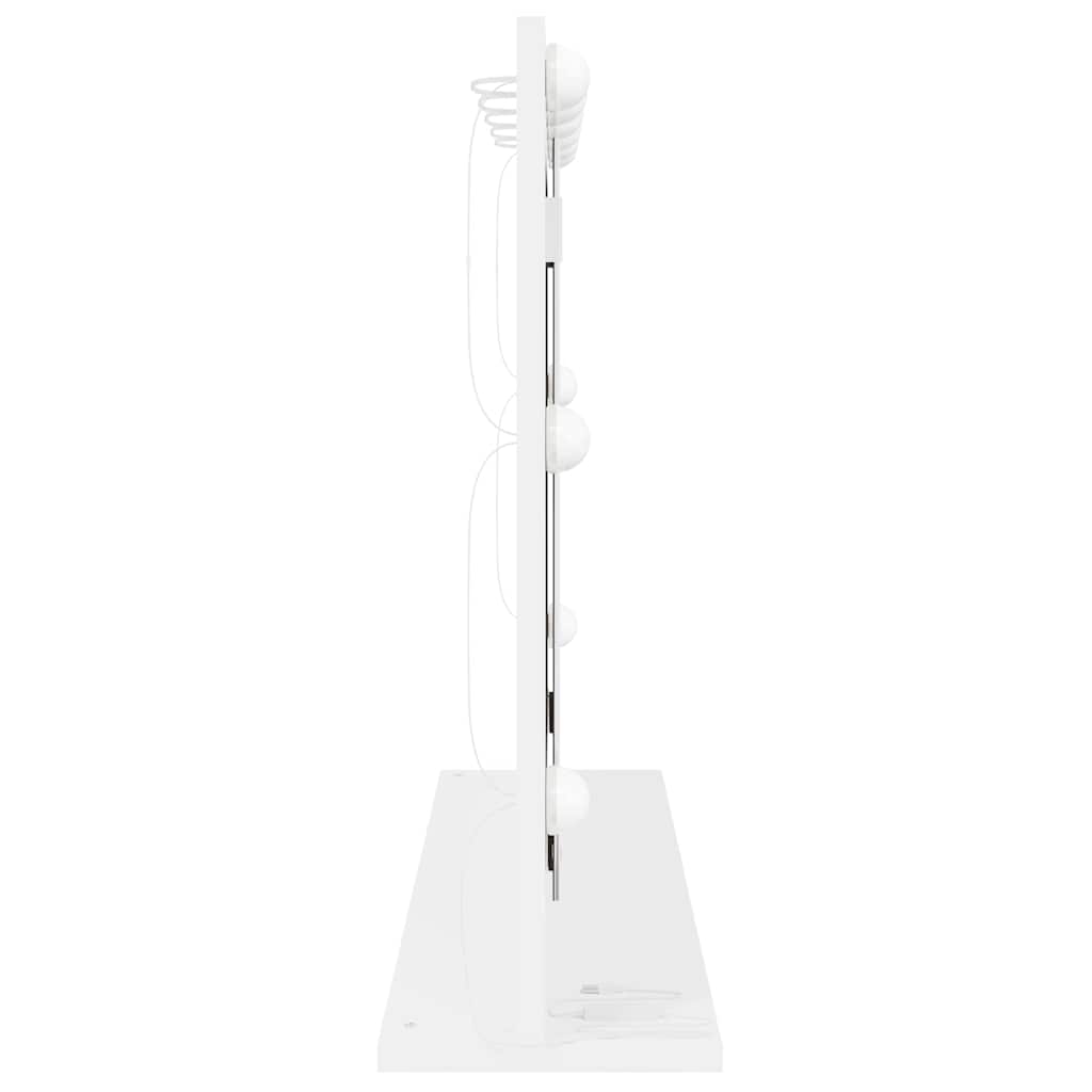 vidaXL Lustro toaletowe Prostokątny Z lustrem Biały 80 x 15 x 18 cm