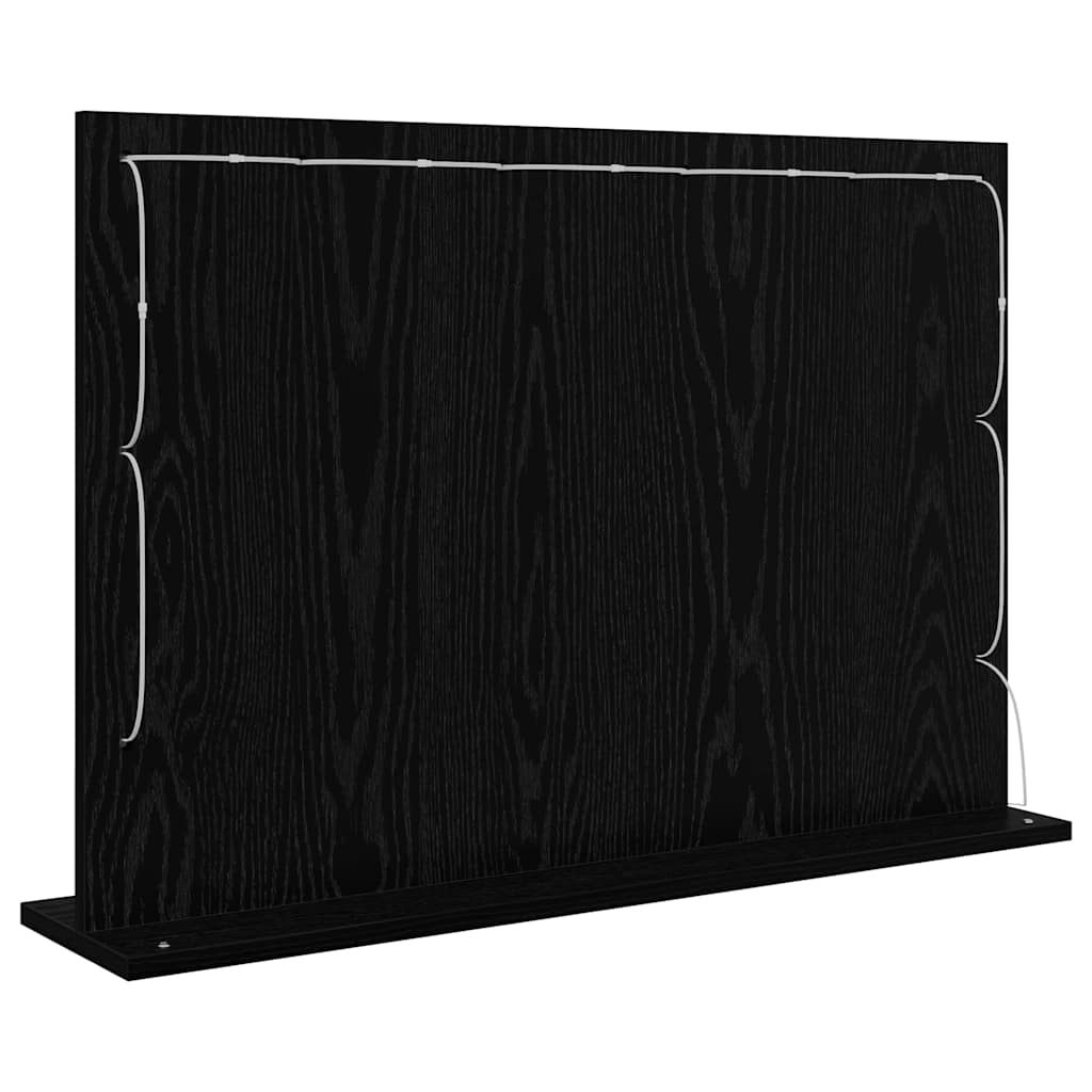 vidaXL Lustro toaletowe Prostokątny Czarny Dąb 80 x 15 x 18 cm