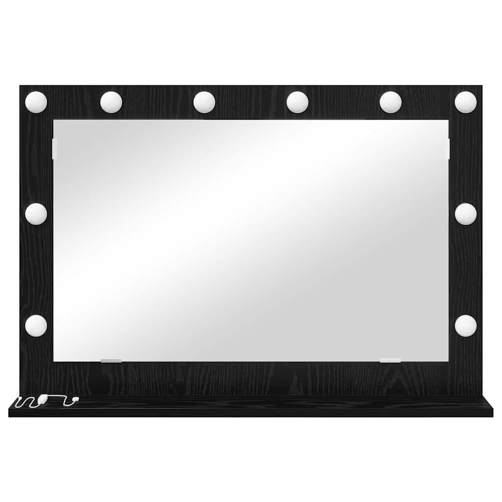 vidaXL Lustro toaletowe Prostokątny Czarny Dąb 80 x 15 x 18 cm