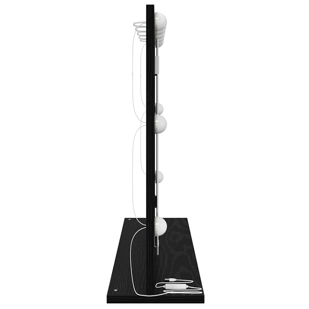 vidaXL Lustro toaletowe Prostokątny Czarny Dąb 80 x 15 x 18 cm