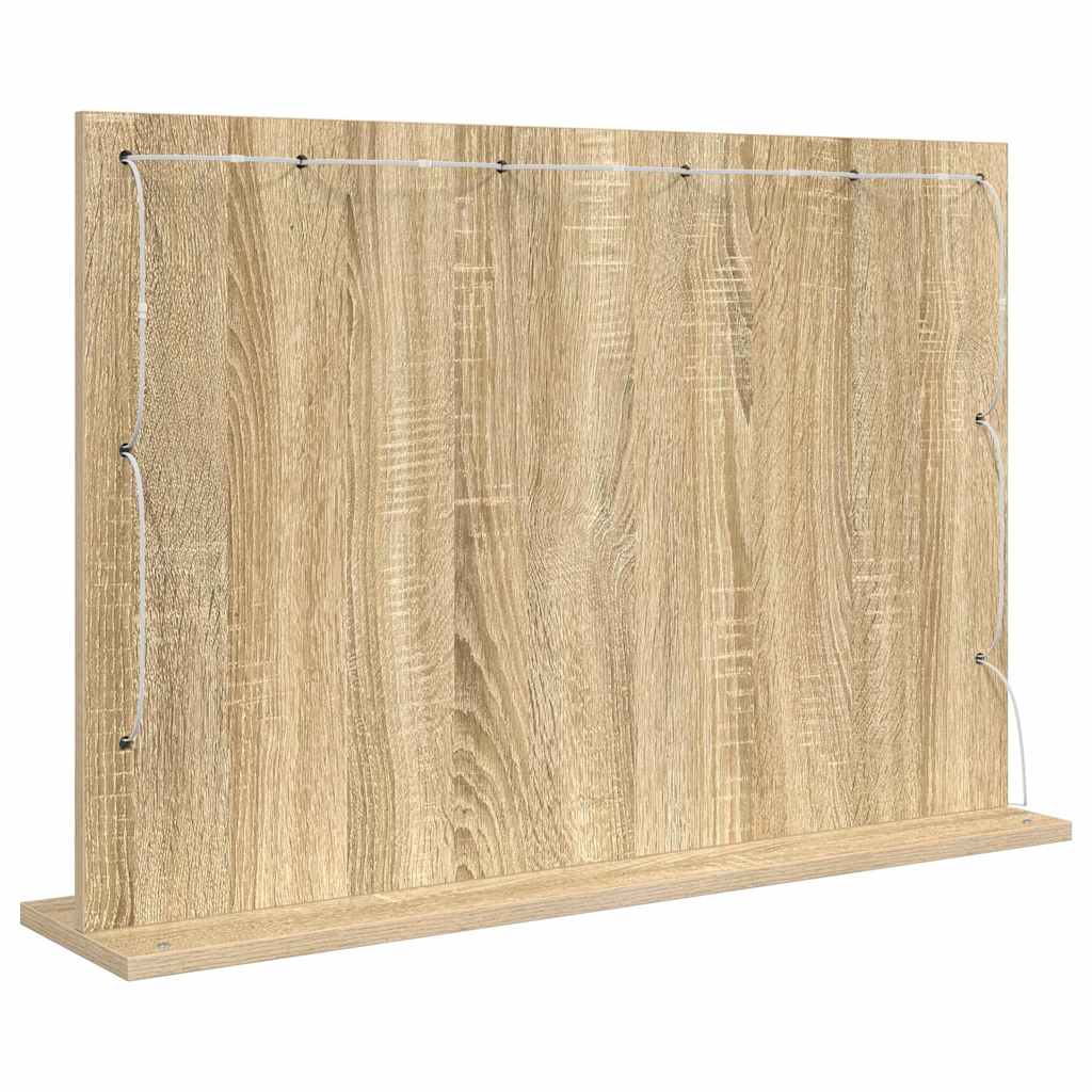 vidaXL Lustro toaletowe Prostokątny Dąb Sonoma 80 x 55 x 18 cm