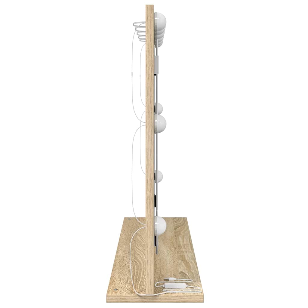 vidaXL Lustro toaletowe Prostokątny Dąb Sonoma 80 x 55 x 18 cm