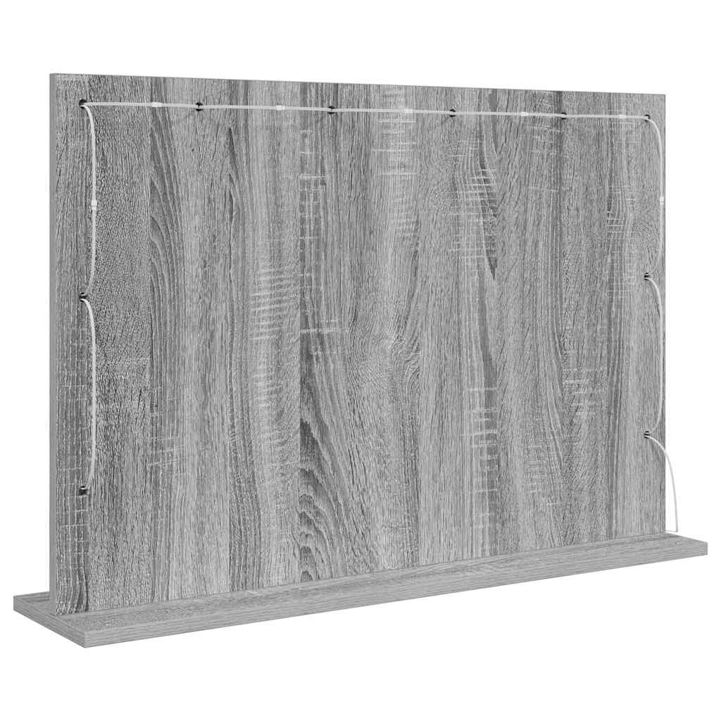 vidaXL Lustro toaletowe Prostokątny Szary Sonoma 80 x 55 x 18 cm