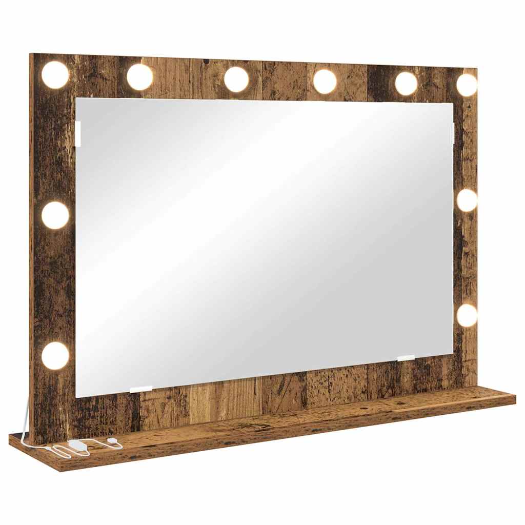 vidaXL Lustro toaletowe Prostokątny Stare drewno 80 x 55 x 18 cm