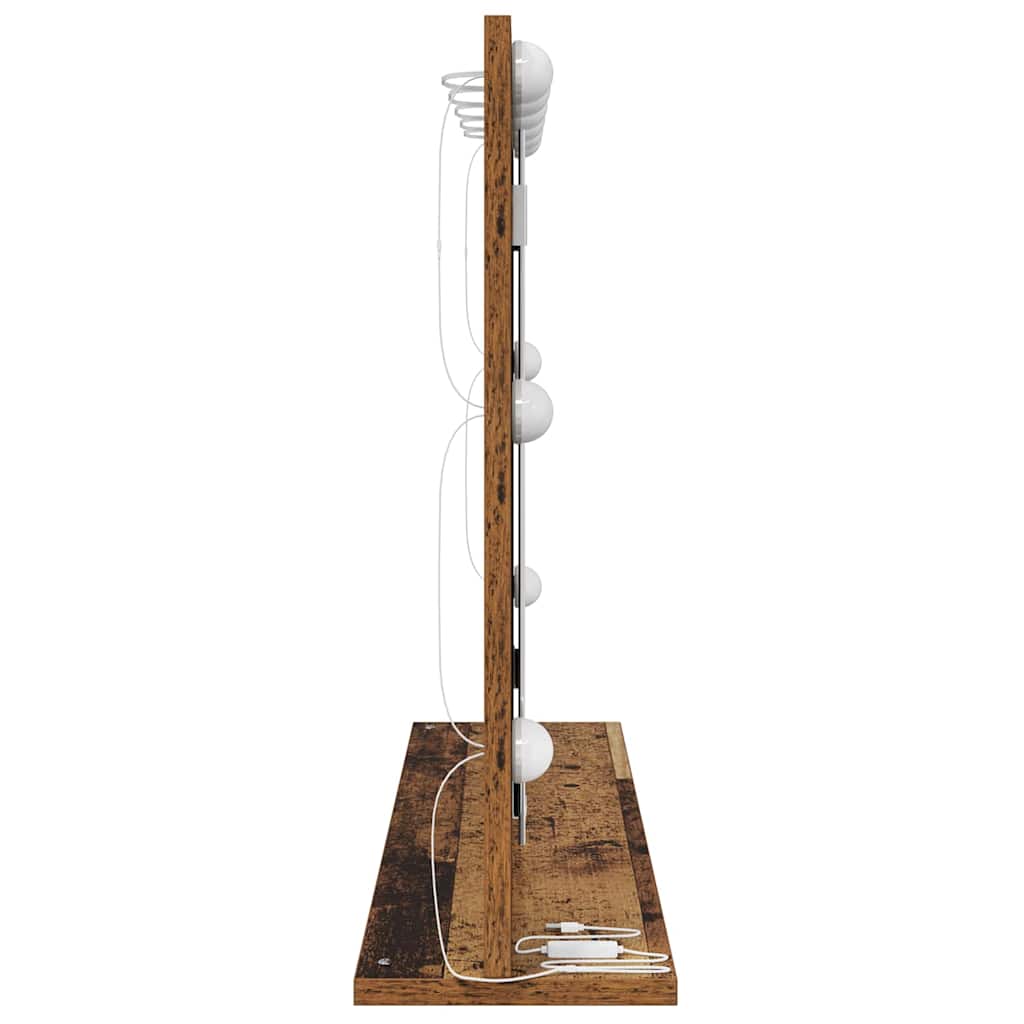vidaXL Lustro toaletowe Prostokątny Stare drewno 80 x 55 x 18 cm