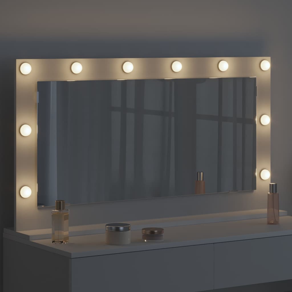 vidaXL Lustro toaletowe Prostokątny Z lustrem Biały 100 x 55 x 18 cm