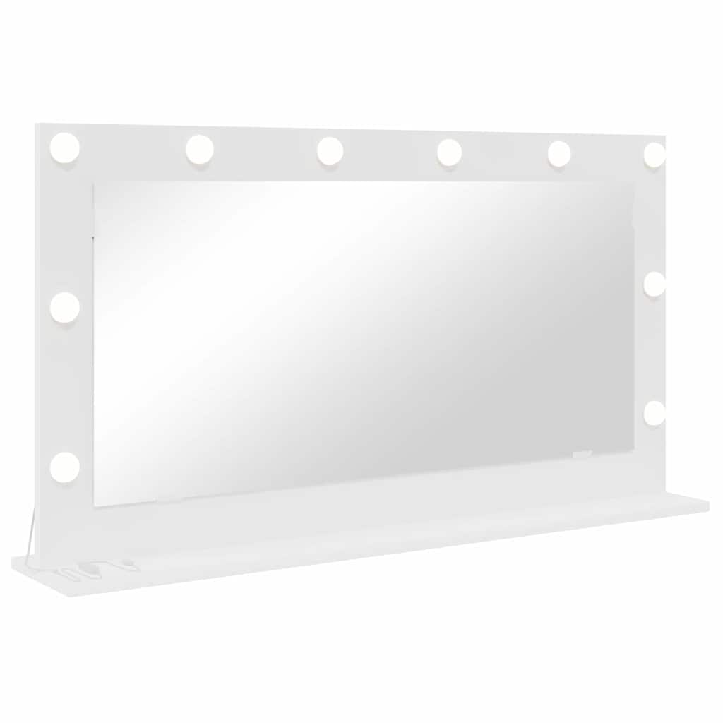 vidaXL Lustro toaletowe Prostokątny Z lustrem Biały 100 x 55 x 18 cm