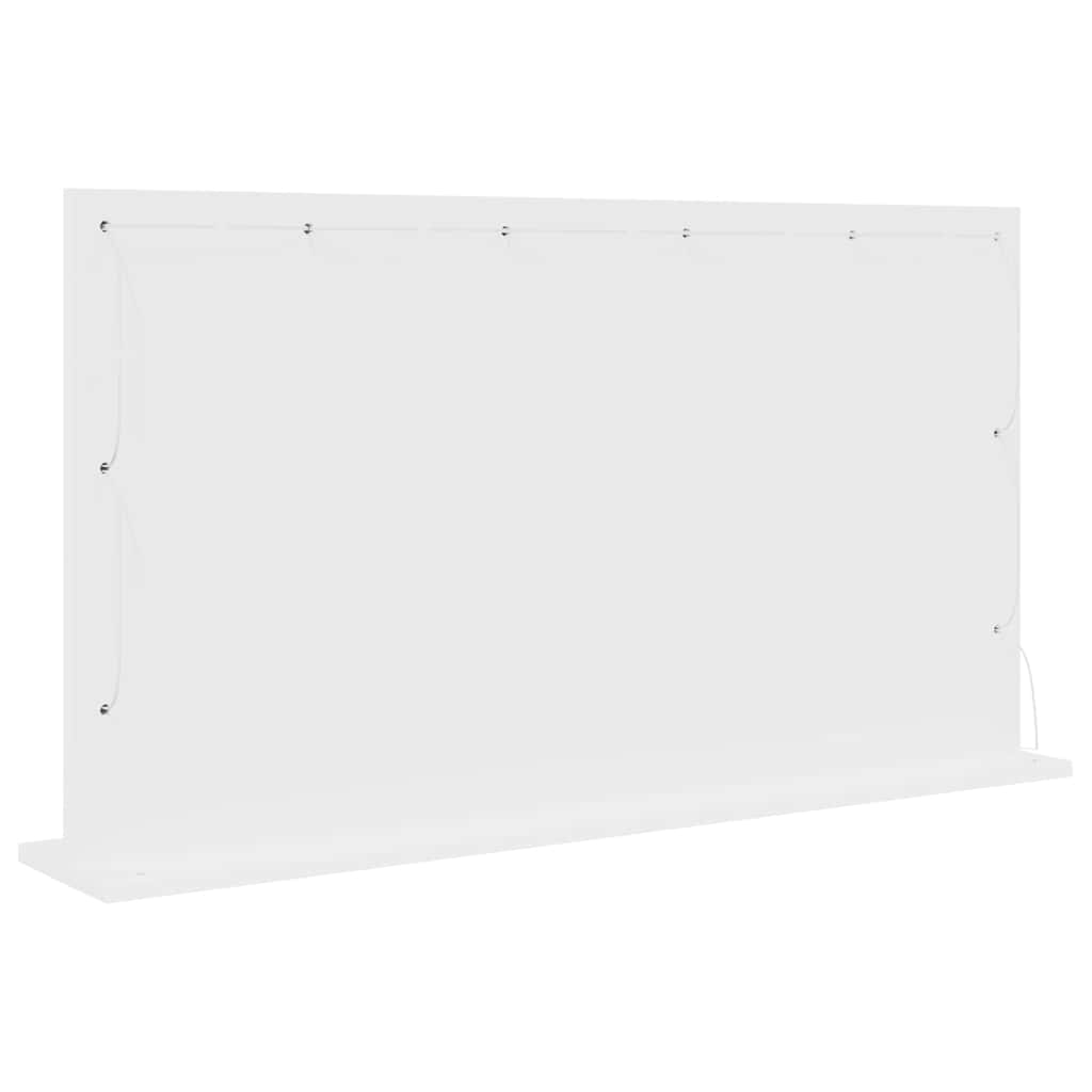 vidaXL Lustro toaletowe Prostokątny Z lustrem Biały 100 x 55 x 18 cm