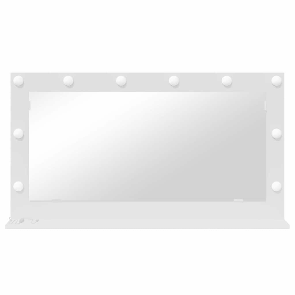 vidaXL Lustro toaletowe Prostokątny Z lustrem Biały 100 x 55 x 18 cm