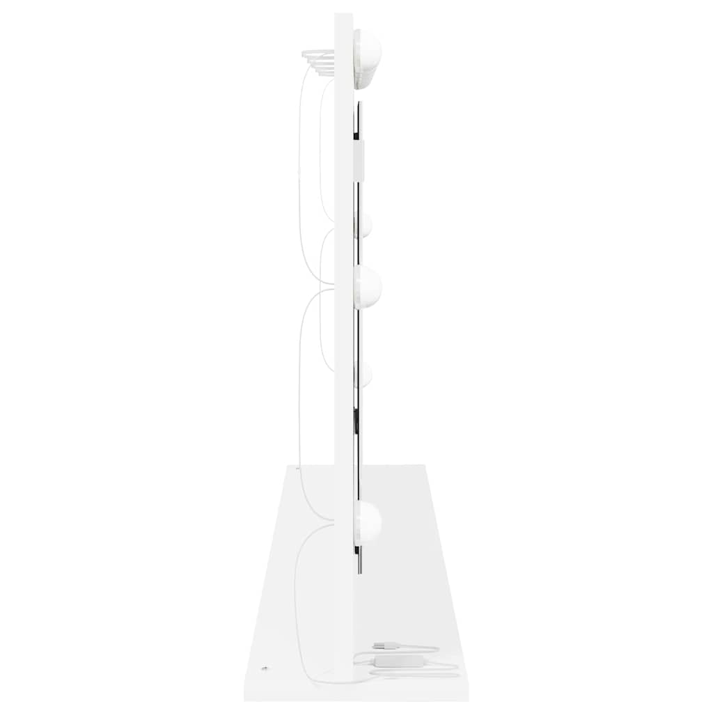 vidaXL Lustro toaletowe Prostokątny Z lustrem Biały 100 x 55 x 18 cm