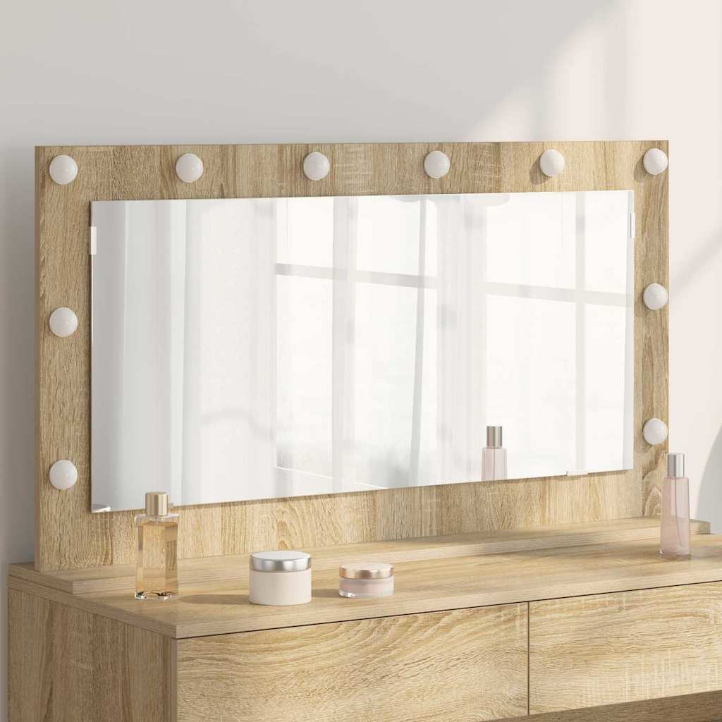 vidaXL Lustro toaletowe Prostokątny Dąb Sonoma 100 x 55 x 18 cm