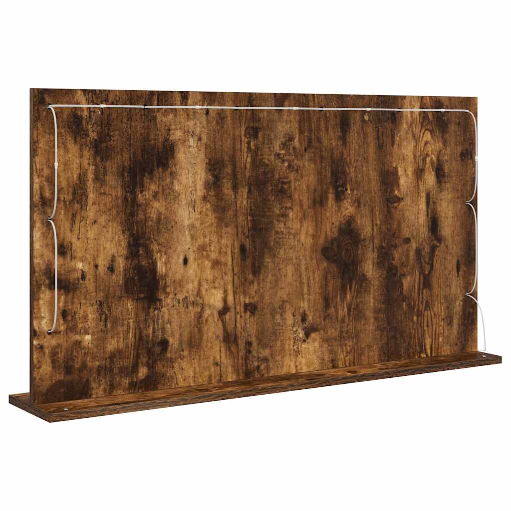vidaXL Lustro toaletowe Prostokątny Dąb wędzony 100 x 55 x 18 cm