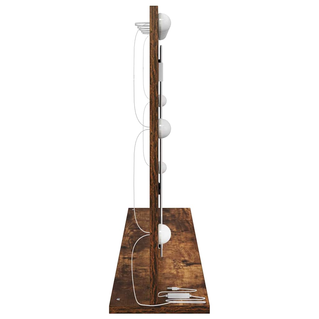 vidaXL Lustro toaletowe Prostokątny Dąb wędzony 100 x 55 x 18 cm