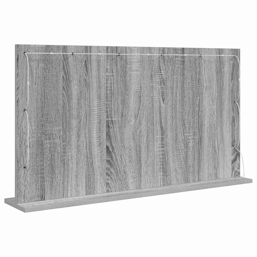 vidaXL Lustro toaletowe Prostokątny Szary Sonoma 100 x 55 x 18 cm