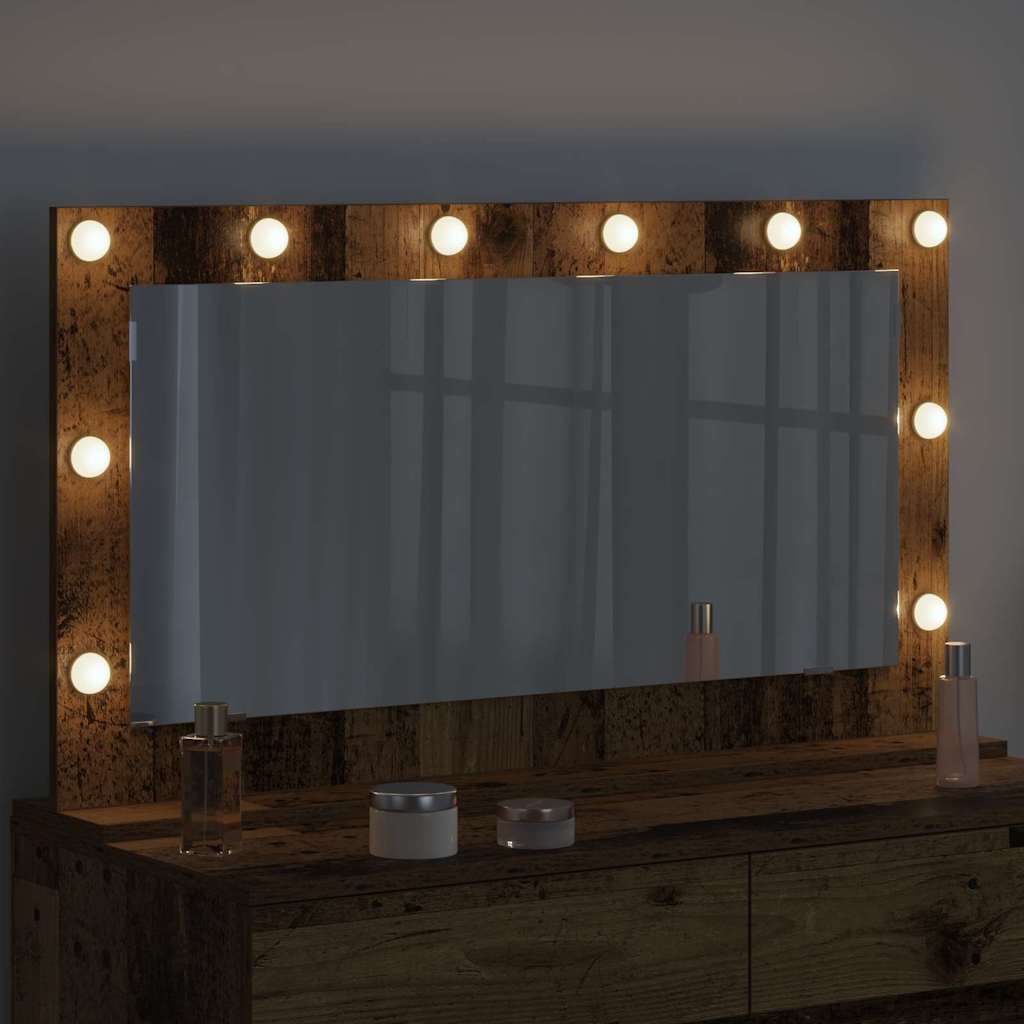 vidaXL Lustro toaletowe Prostokątny Stare drewno 100 x 55 x 18 cm