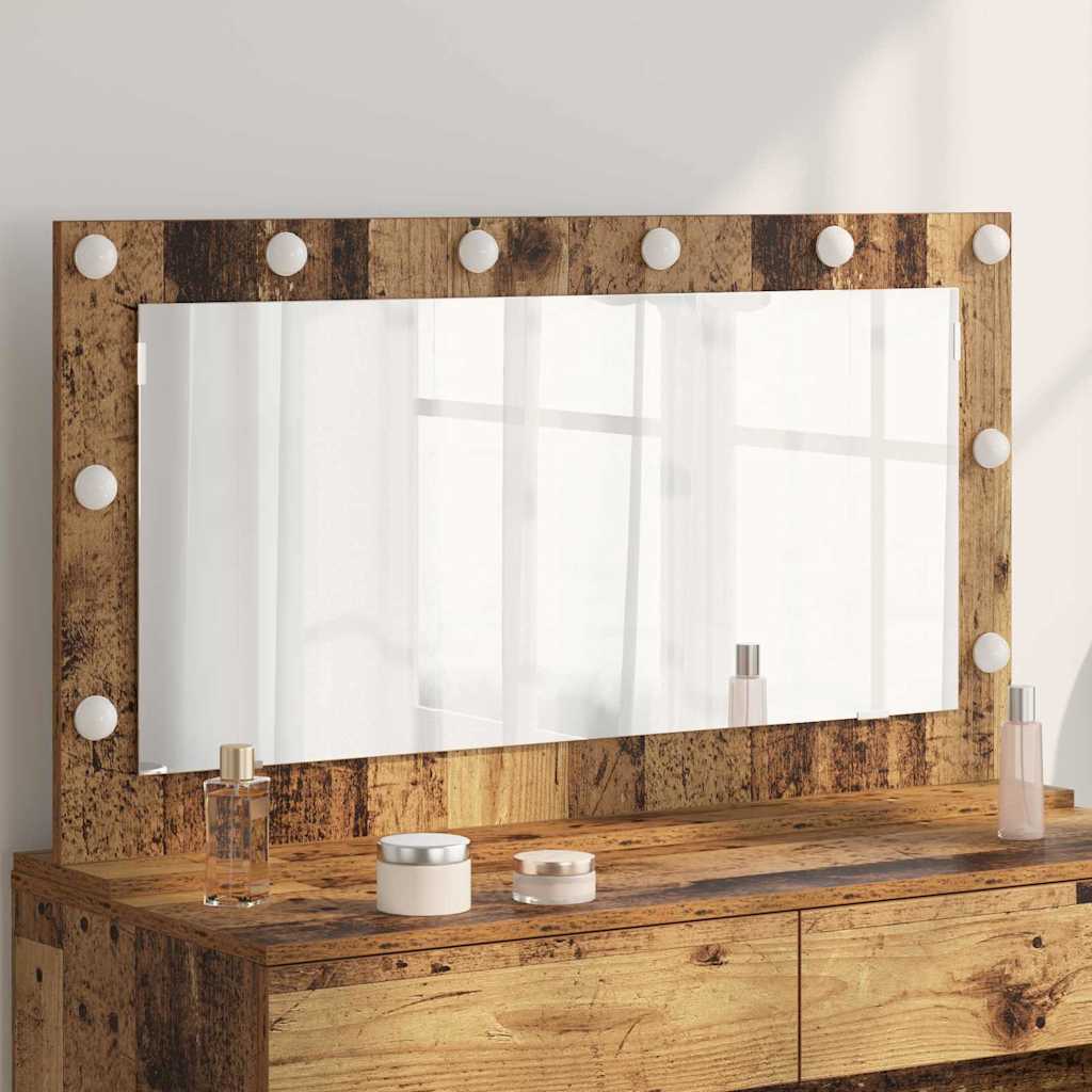 vidaXL Lustro toaletowe Prostokątny Stare drewno 100 x 55 x 18 cm