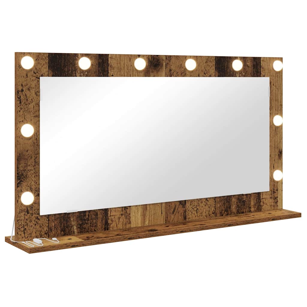 vidaXL Lustro toaletowe Prostokątny Stare drewno 100 x 55 x 18 cm