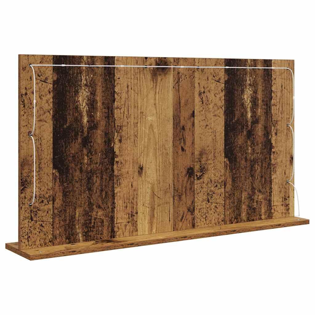 vidaXL Lustro toaletowe Prostokątny Stare drewno 100 x 55 x 18 cm