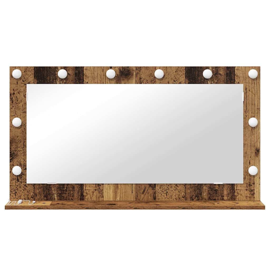 vidaXL Lustro toaletowe Prostokątny Stare drewno 100 x 55 x 18 cm
