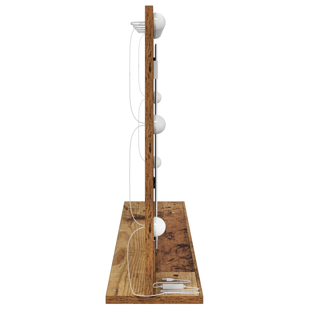 vidaXL Lustro toaletowe Prostokątny Stare drewno 100 x 55 x 18 cm