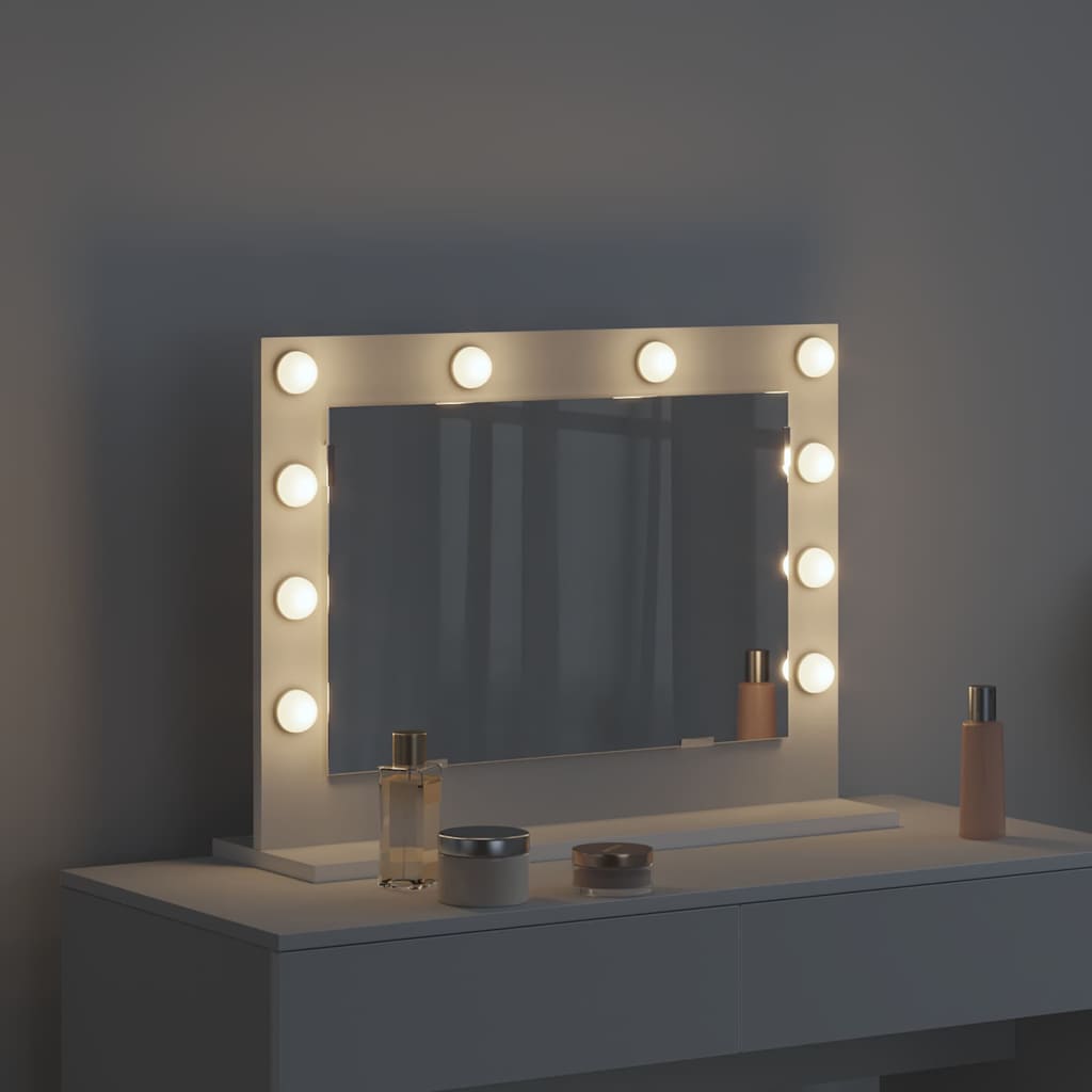 vidaXL Lustro toaletowe Prostokątny Z lustrem Biały 60 x 45 x 18 cm