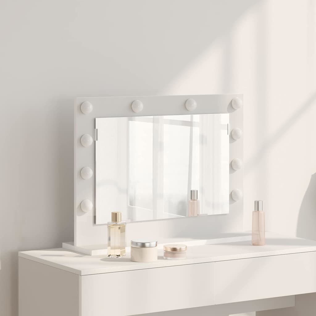 vidaXL Lustro toaletowe Prostokątny Z lustrem Biały 60 x 45 x 18 cm