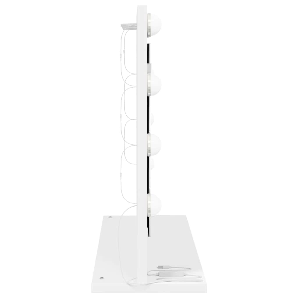 vidaXL Lustro toaletowe Prostokątny Z lustrem Biały 60 x 45 x 18 cm