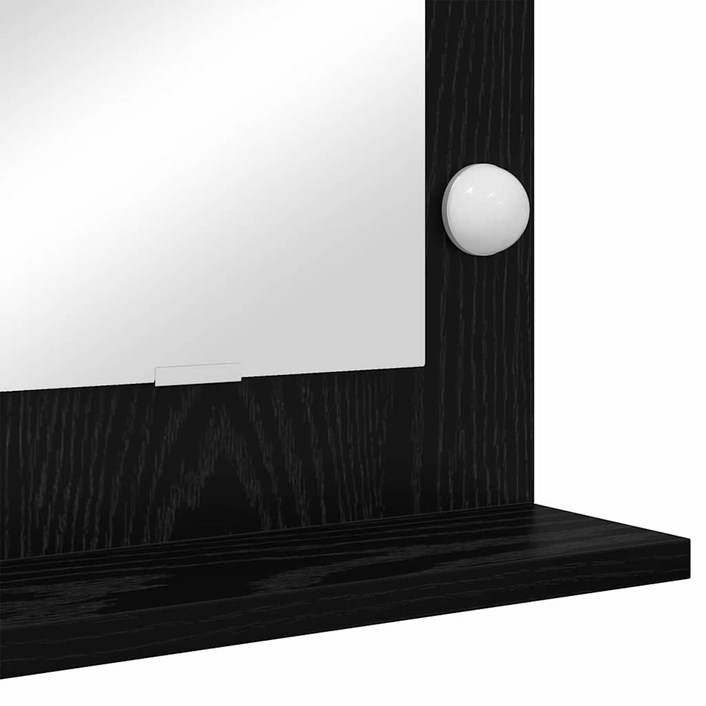 vidaXL Lustro toaletowe Prostokątny Czarny Dąb 60 x 45 x 18 cm
