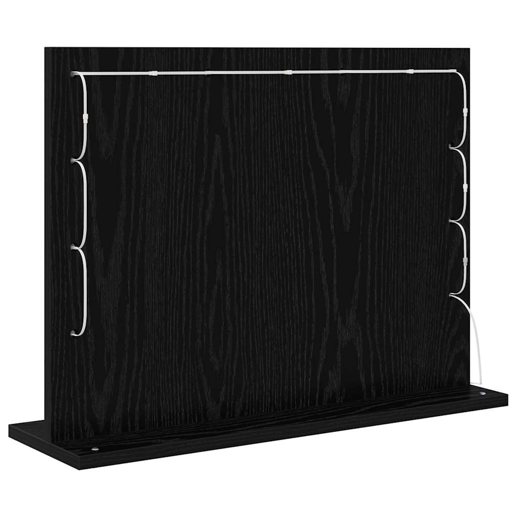 vidaXL Lustro toaletowe Prostokątny Czarny Dąb 60 x 45 x 18 cm
