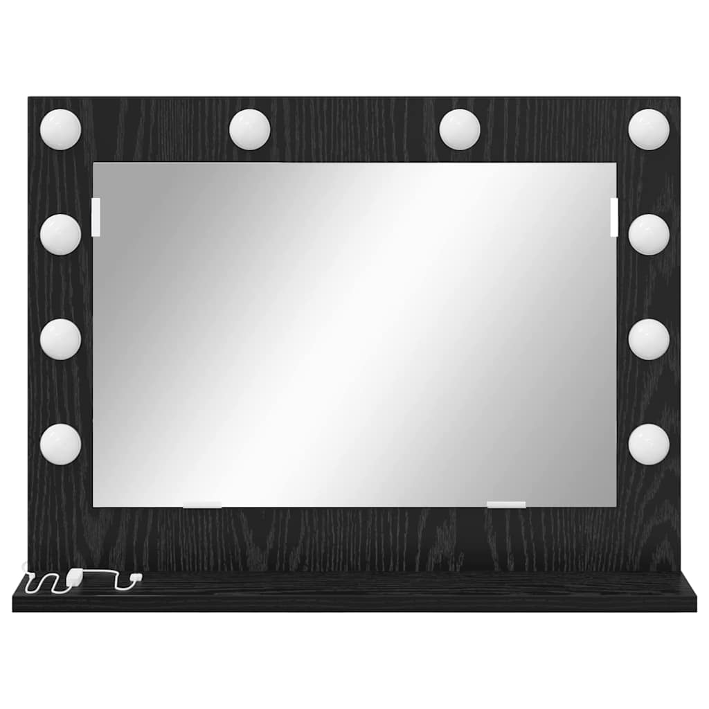 vidaXL Lustro toaletowe Prostokątny Czarny Dąb 60 x 45 x 18 cm