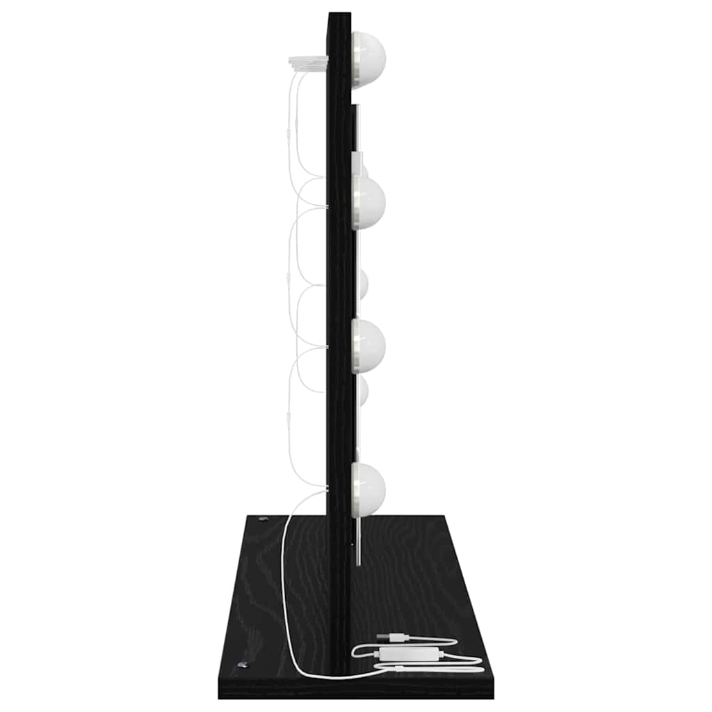 vidaXL Lustro toaletowe Prostokątny Czarny Dąb 60 x 45 x 18 cm